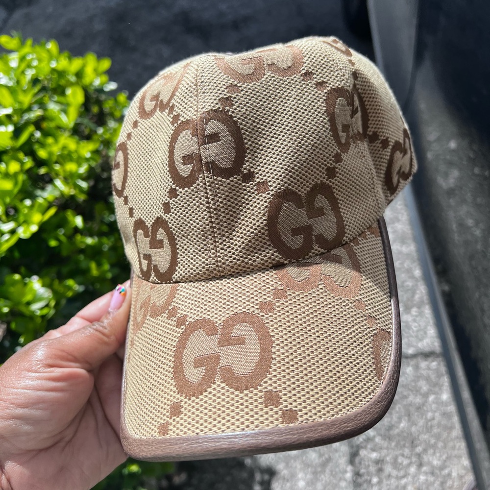 Gucci Tan and Brown Logo Cap